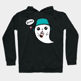 Cute Ghost Drinking Boba Milk Tea Hoodie